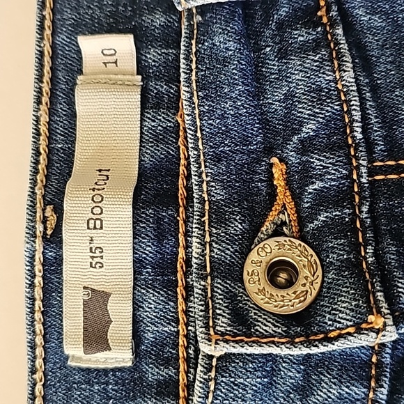 Levi's 515 Bootcut Blue Jeans Denim Pants Stretch Medium Wash Mid-Rise 10 - Picture 7 of 11